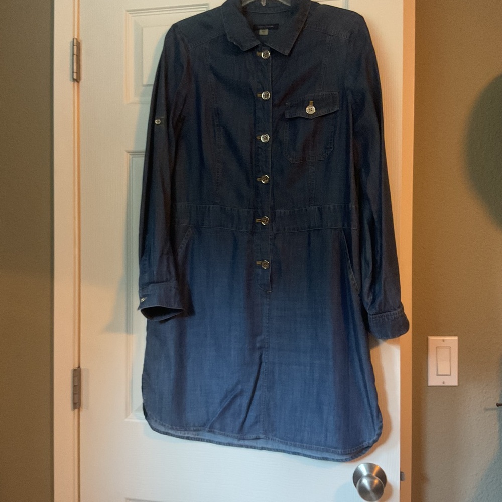 Tommy Hilfiger Blue Chambray Denim Shirt Dress